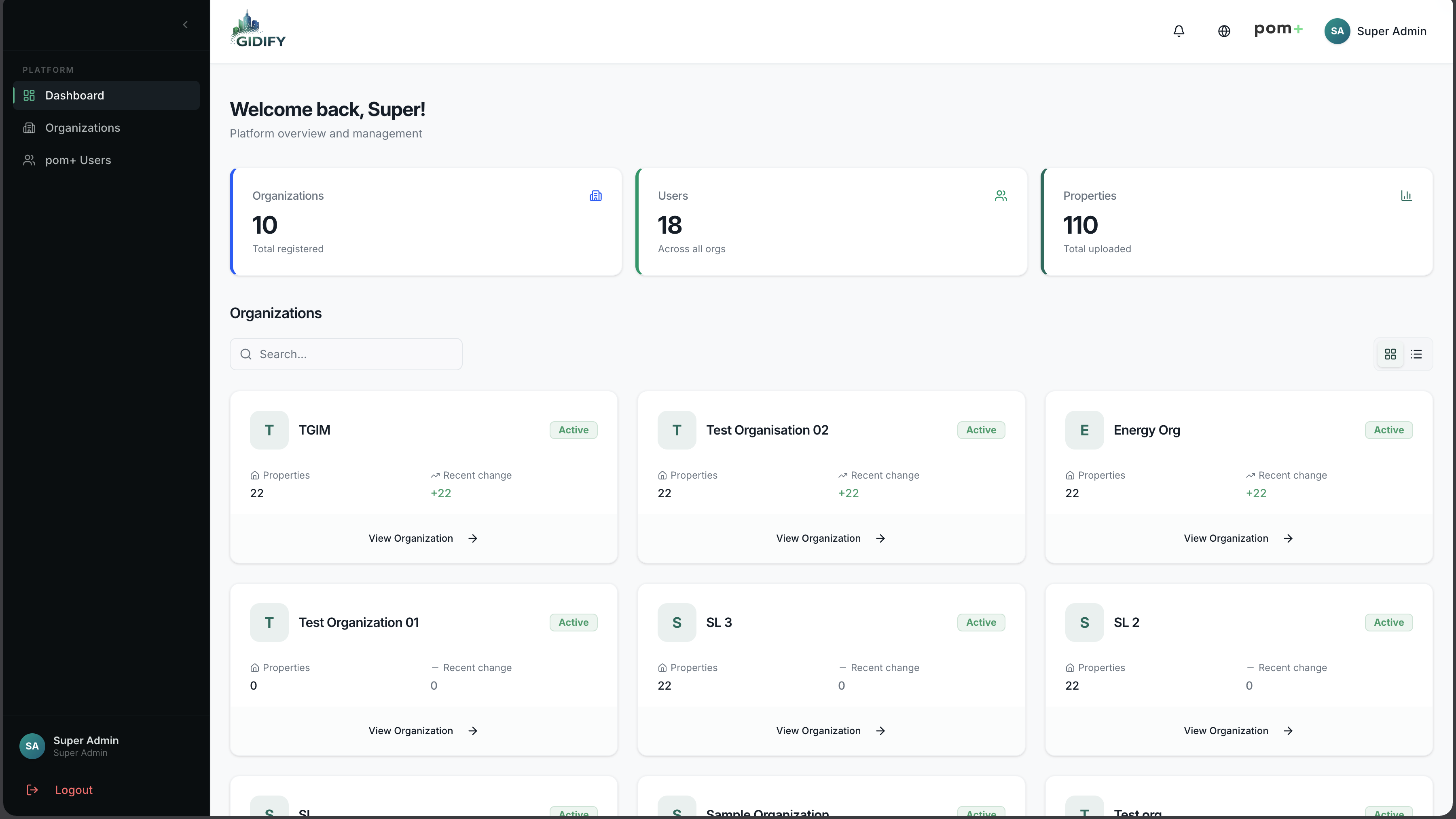 Gidify — Multi-tenant platform