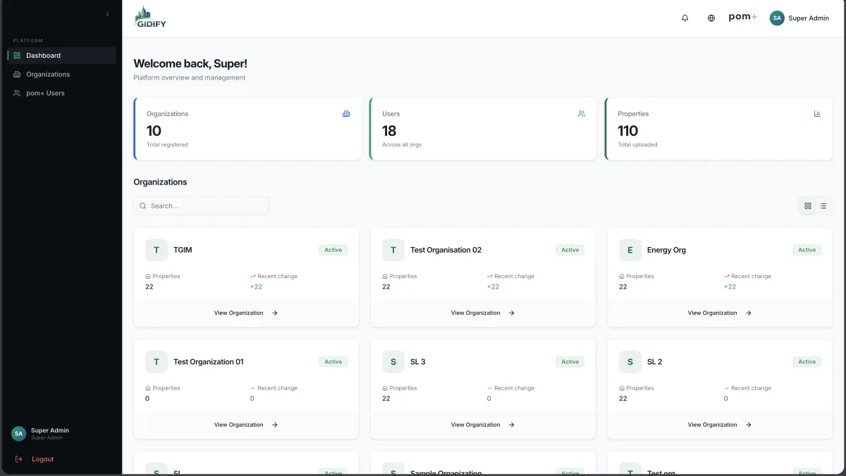 Gidify — Multi-tenant platform